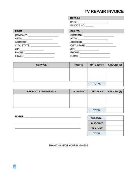 effect tv invoices.